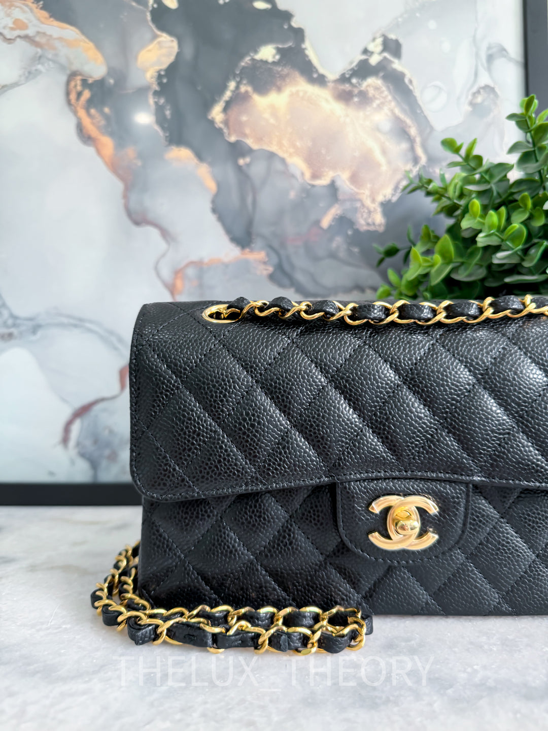 SMALL BLACK CLASSIC DOUBLE FLAP CAVIAR GOLD HARDWARE 2023