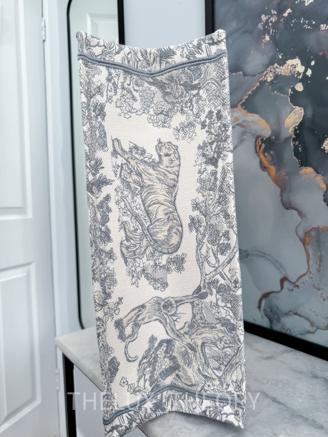 BOOK TOTE LARGE TOILE DE JOUY GREY 2021
