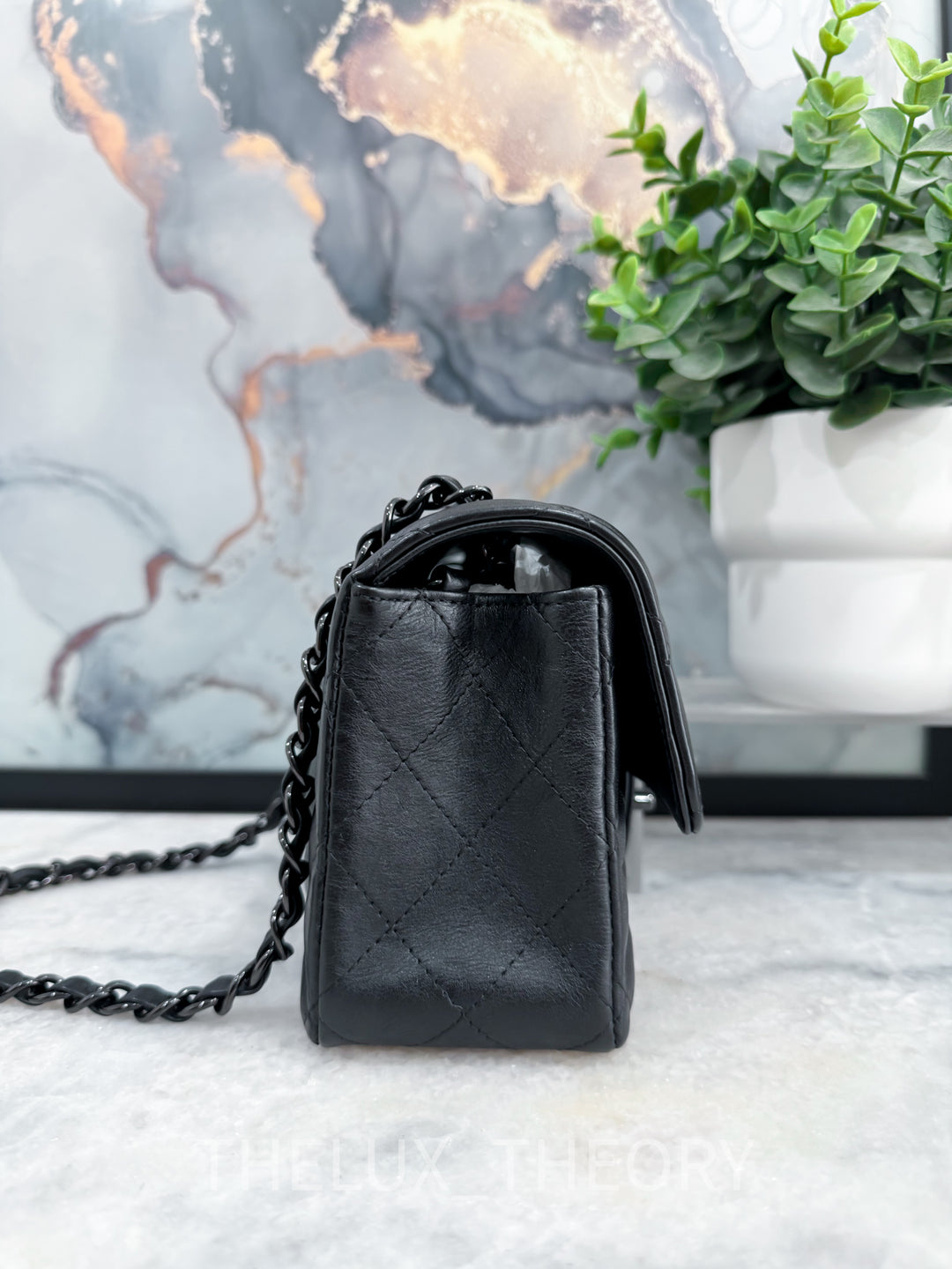 17S SO BLACK MINI RECTANGULAR FLAP BAG CALFSKIN