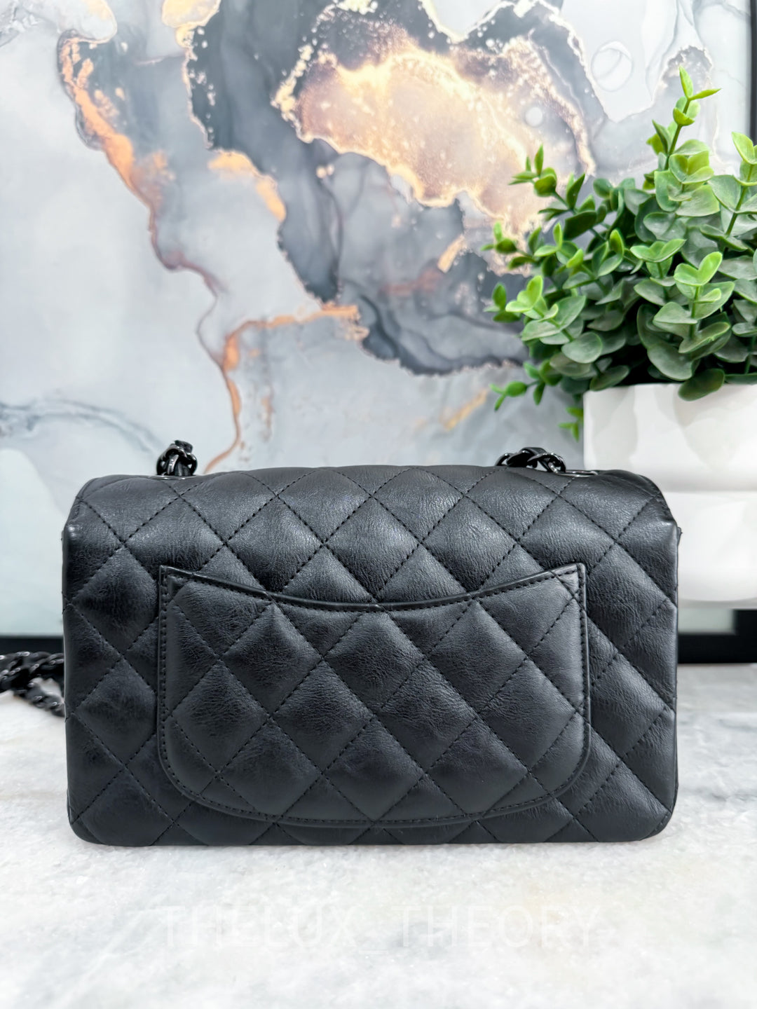 17S SO BLACK MINI RECTANGULAR FLAP BAG CALFSKIN