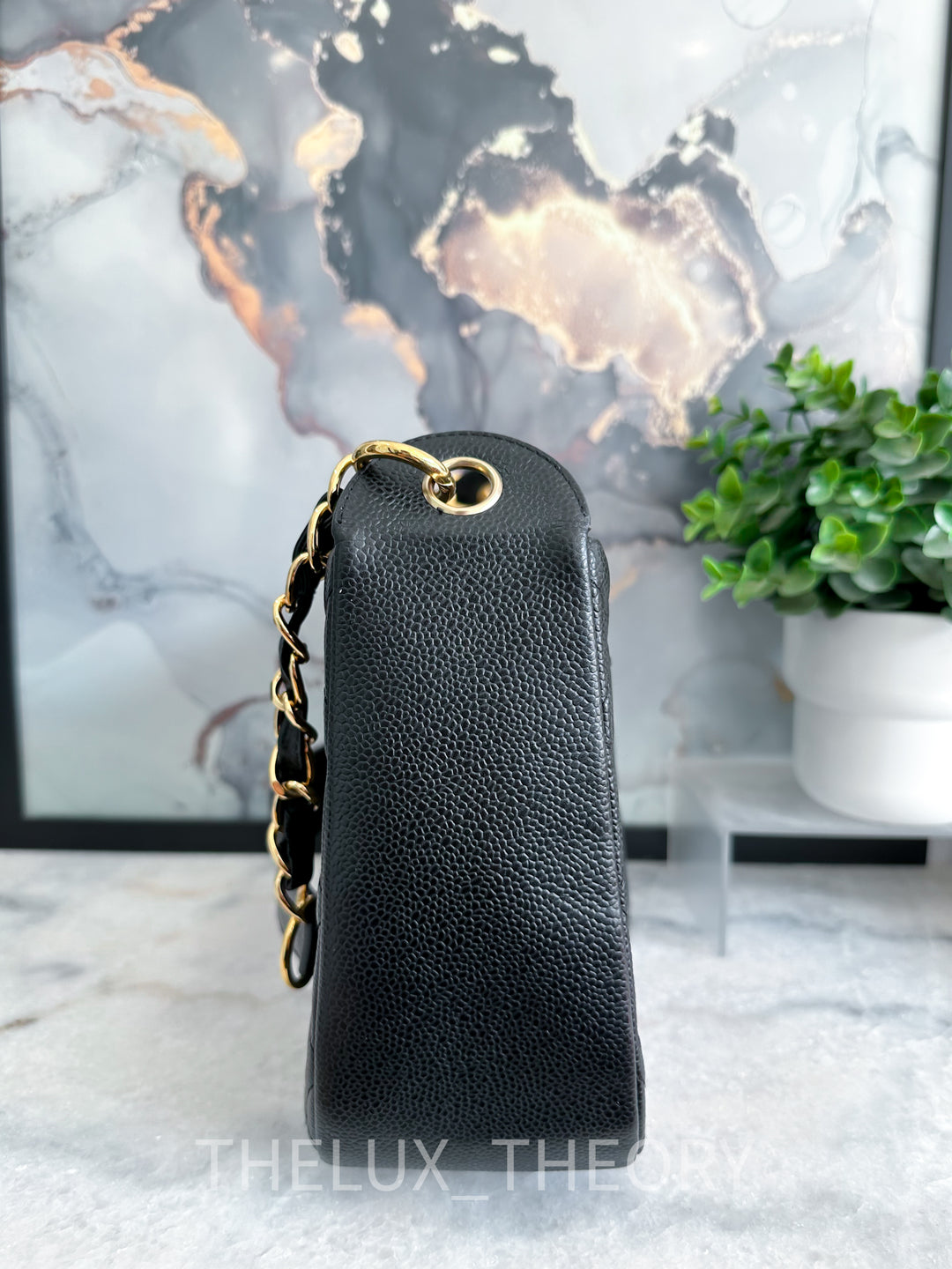 VINTAGE CC CAVIAR SHOULDER BAG BLACK CAVIAR GOLD HARDWARE