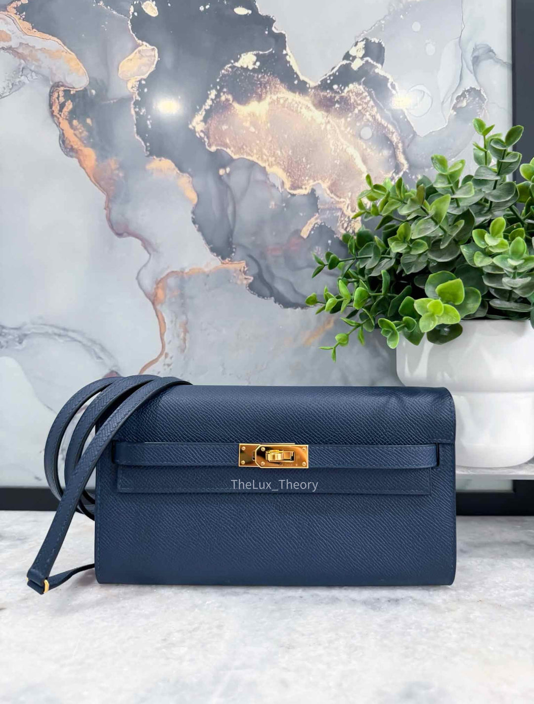 KELLY-TO-GO BLEU NAVY EPSOM GOLD HARDWARE (B 2023)