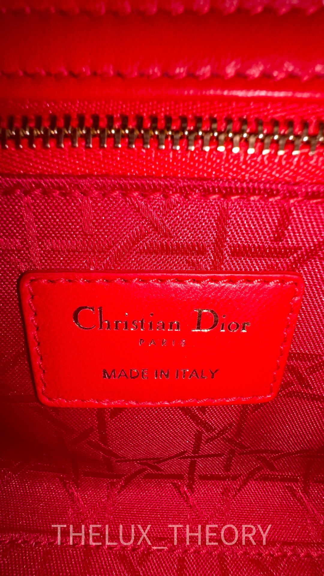 LADY D MINI RED (M48R) LAMBSKIN CANNAGE LIGHT GOLD HARDWARE 2018