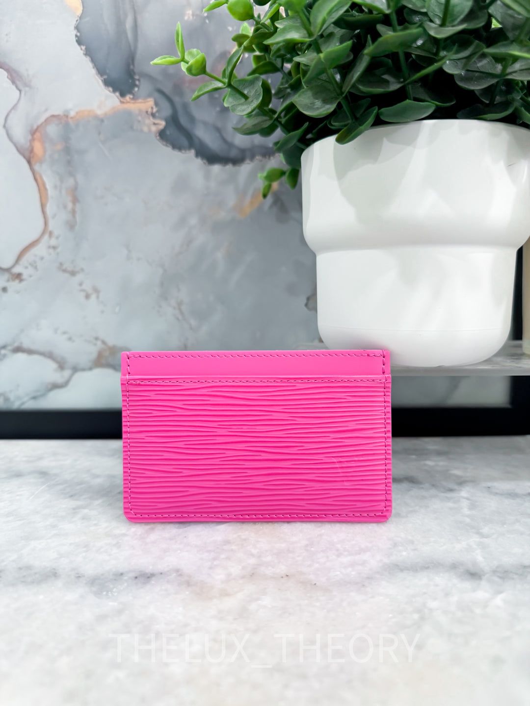 L.V. DOUBLE CARD HOLDER PINK EPI LEATHER