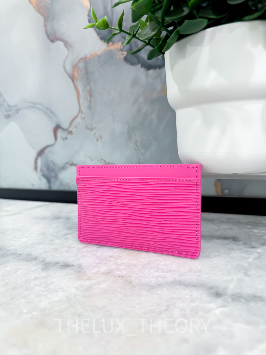 L.V. DOUBLE CARD HOLDER PINK EPI LEATHER