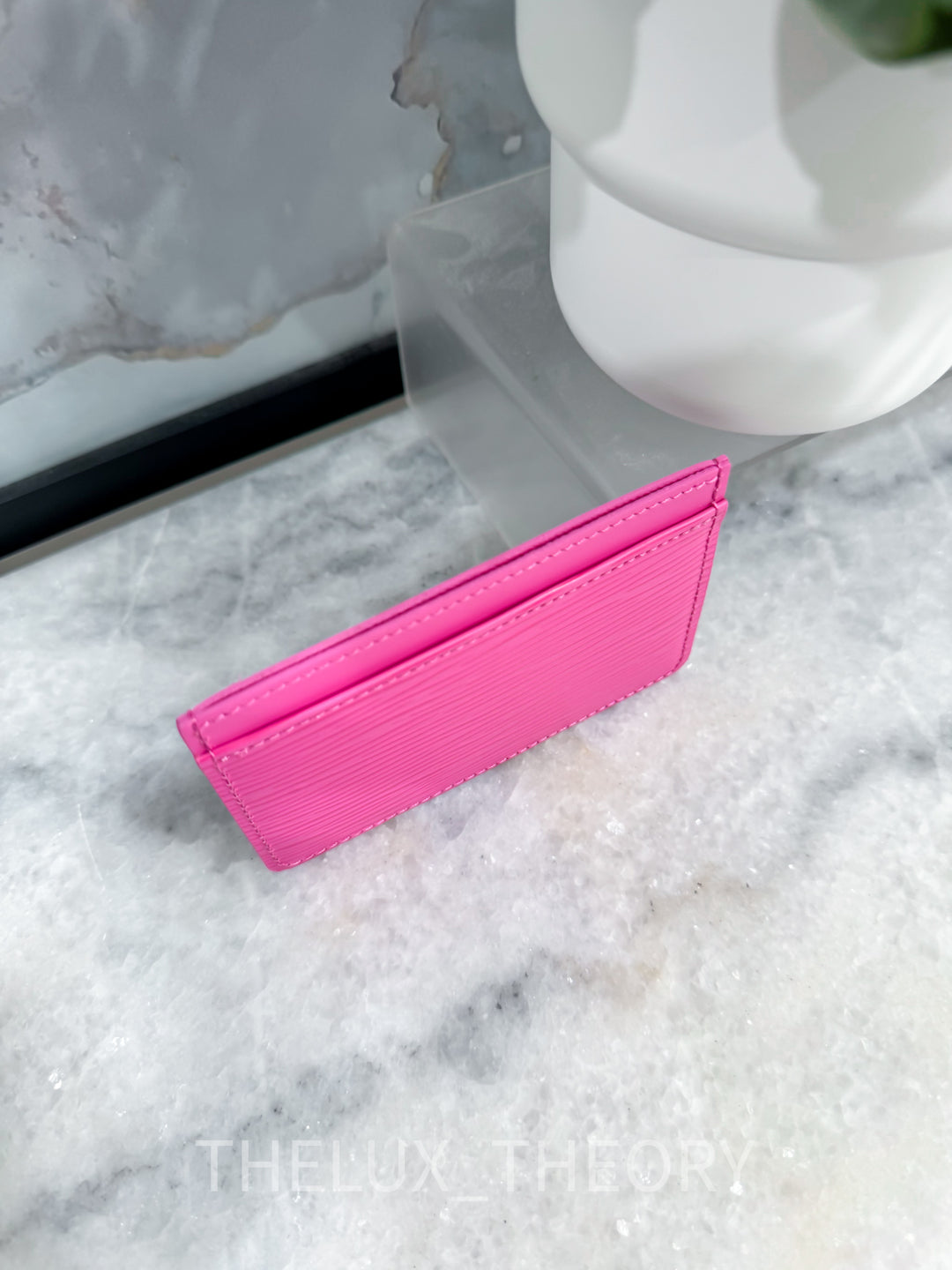 L.V. DOUBLE CARD HOLDER PINK EPI LEATHER