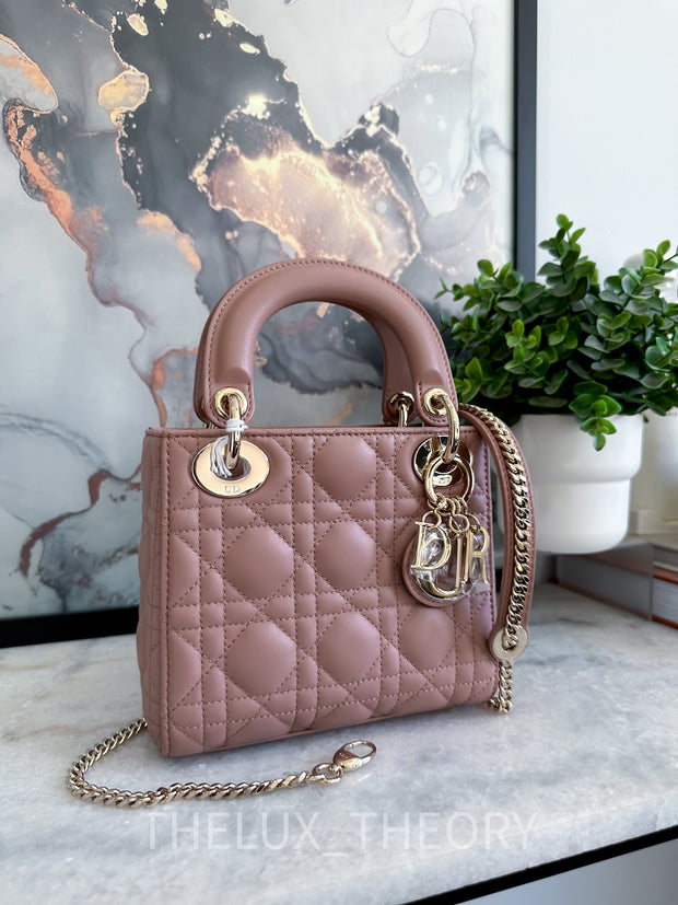 Medium Lady Dior Bag Blush Cannage Lambskin