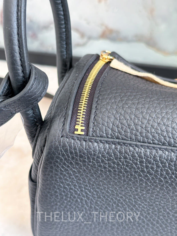 Hermès Mini Lindy Black Clemence With Gold Hardware - AG Concierge Fzco