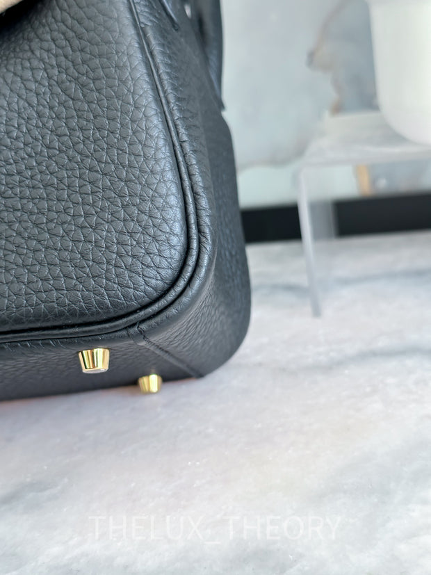 Bleu Nuit Clemence Mini Lindy Gold Hardware, 2021, 愛馬仕夜空藍Clemence 牛皮迷你Lindy  包，配鍍金金屬件，2021年, Handbags and Accessories, 2021