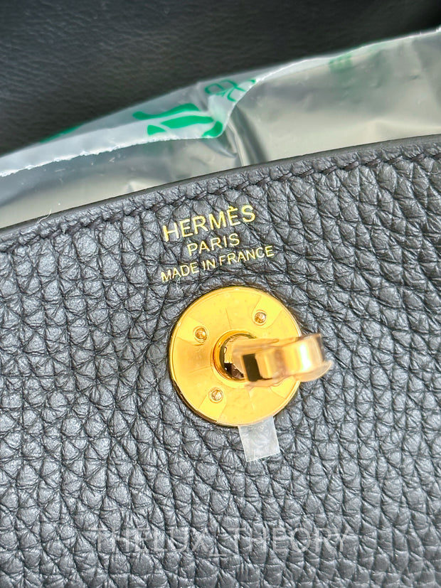 Hermès Mini Lindy Gold Clemence With Gold Hardware