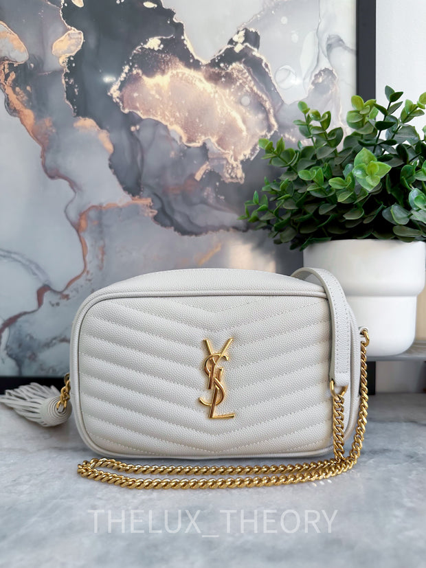 Ysl mini lou 2025 camera bag white