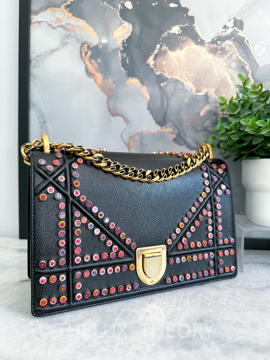 DIORAMA BEADED MEDIUM FLAP BAG 2018